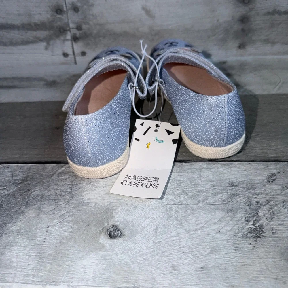 Harper Canyon Girls Blue Glitter Cat Mary Jane Flats HCKITTYCAT-PU Size 10 NEW